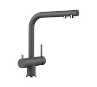 BLANCO FONTAS-S II Filter | Kitchen Mixer tap in Rock Grey | High-Pressure | with Pull-Out Hose | Non-Return Valve | Water-Saving | Separate Filter Required | [16.6x26.4x30.6 cm]