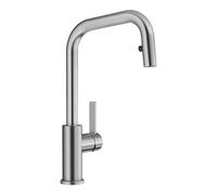 BLANCO JANDORA-S | Kitchen Mixer tap in Solid Stainless Steel | High-Pressure | with Pull-Out Hose | Non-Return Valve | Ceramic Cartridge | Assured Water Quality & Water-Saving | [10.5x23.5x36.4 cm]
