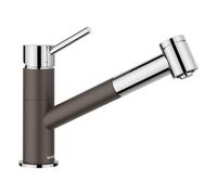 Blanco Kano-S Vario Kitchen Faucet in Cafe Chrome High Pressure with Pull-Out Hose Check Valve Ceramic Cartridge with Adjustable Spray Head for Strong Jet