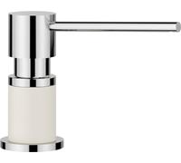BLANCO Lato Washing Up Liquid Dispenser Soft White/Chrome | Suitable for All Blanco Kitchen Taps | Convenient to Fill from Top | Sink | Soap Dispenser | 35 mm Hole Required | Bottle Capacity 300 ml