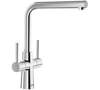 Blanco Lax Twin Lever Swivel Spout Kitchen Mixer Tap - High-Arch Chrome, Deck-Mounted