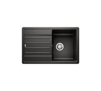 BLANCO Legra 45 S | SILGRANIT Granite Sink in Black | Installation Type: Inset Installation from Above | Reversible | for 45 cm Wide Base cabinets | Large Bowl | Easy-Care Surface | [78x50x20.2 cm]