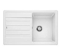 BLANCO Legra 45 S | SILGRANIT Granite Sink in White | Installation Type: Inset Installation from Above | Reversible | for 45 cm Wide Base cabinets | Large Bowl | Easy-Care Surface | [78x50x20.2 cm]