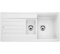 BLANCO Legra 6 S | SILGRANIT Granite Sink in White | Installation Type: Inset Installation from Above | Reversible | for 60 cm Wide Base cabinets | Large Bowl | Easy-Care Surface | [100x50x20.2 cm]