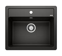 BLANCO Legra 6 | SILGRANIT Sink in Black | Installation Type: Inset Installation from Above | for 60 cm Wide Base cabinets | Spacious Bowl Volume | Easy-Care Surface | [58.5x50x20.2 cm]