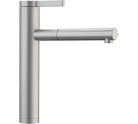 BLANCO Linee-S 517593, High-Pressure Kitchen Mixer Tap, Single-lever, Exclusive Water Tap with Pull-Out Spray Hose, Solid Stainless Steel in Semi-Gloss Finish, 1 Piece