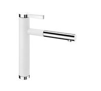 Blanco 518441 Linee-S - White/Chrome Kitchen Sink tap with a Pull-Out spout Linee-S-white/chrome-518441, Silgranitweiß/Chrom, Schlauchbrause