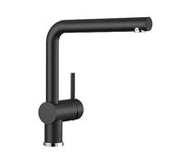 BLANCO Linus | Kitchen Mixer tap in silgranit Black | High-Pressure | Non-Return Valve | Ceramic Cartridge | Assured Water Quality & Water-Saving | [11x26.6x28.2 cm]