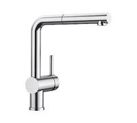 BLANCO Linus-S | Kitchen Mixer tap in PVD Steel | High-Pressure | with Pull-Out Hose | Non-Return Valve | Ceramic Cartridge | Assured Water Quality & Water-Saving | [11x26.6x28.7 cm]