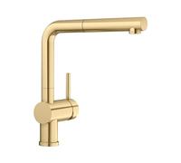 BLANCO Linus-S | Kitchen Mixer tap in Satin Gold | High-Pressure | with Pull-Out Hose | Non-Return Valve | Ceramic Cartridge | Assured Water Quality & Water-Saving | [11x26.6x28.7 cm]