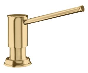 BLANCO Livia soap Dispenser in Satin Gold | Suitable for All BLANCO Kitchen Mixer taps | Convenient top Filling | Washing-up Liquid/soap Dispenser | 35 mm tap Hole | Bottle Volume 300 ml | Ø 4.5 cm]
