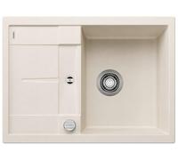 BLANCO METRA 45 S Compact | SILGRANIT Sink in Soft White | Installation Type: Inset Installation from Above | Reversible | for 45 cm Wide Base cabinets | Large Bowl | Easy to Clean | [68x50x20 cm]