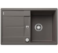 BLANCO METRA 45 S-F | Granite Sink Made of SILGRANIT Vulcan Grey | Installation Type: flushmount | Reversible | for 45 cm Wide Base cabinets | Large Bowl | Easy-Care Surface | [77x49x20 cm]