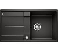 BLANCO METRA 5 S-F Granite Sink Made of Silgranit Black Installation Type: Flush-Mounted Reversible for 50 cm-Wide Base Cabinets Large Basin Easy-to-Clean Surface