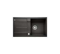 BLANCO METRA 5 S | SILGRANIT Sink in Black | Installation Type: Inset Installation from Above | Reversible | for 50 cm Wide Base cabinets | Large Bowl | Easy-Care Surface | [86x50x20.2 cm]