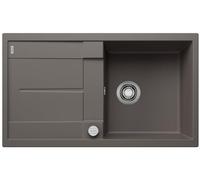 BLANCO METRA 5 S | SILGRANIT Sink in Volcano Grey | Installation Type: Inset Installation from Above | Reversible | for 50 cm Wide Base cabinets | Large Bowl | Easy-Care Surface | [86x50x20.2 cm]