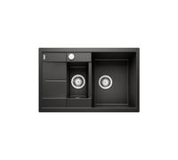 BLANCO METRA 6 S Compact | SILGRANIT Sink in Black | Installation Type: Inset Installation from Above | Reversible | for 60 cm Wide Base cabinets | Large Bowl | Easy to Clean | [78x50x20 cm]
