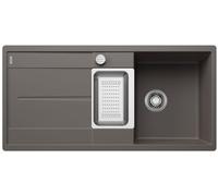 BLANCO METRA 6 S-F | Granite sink made of SILGRANIT vulcan grey | Installation type: flushmount | Reversible | For 60 cm wide base cabinets | Large bowl | Easy-care surface | [99x49x20 cm]