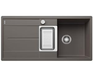 BLANCO METRA 6 S-F | Granite sink made of SILGRANIT vulcan grey | Installation type: flushmount | Reversible | For 60 cm wide base cabinets | Large bowl | Easy-care surface | [99x49x20 cm]
