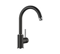 BLANCO Mida | Kitchen Mixer tap in silgranit Black | High-Pressure | Non-Return Valve | Ceramic Cartridge | Assured Water Quality & Water-Saving | [10.6x18.5x32.7 cm]