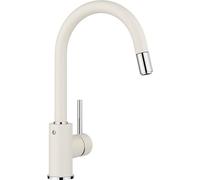 BLANCO Mida-S | Kitchen Mixer tap in Soft White | High-Pressure | with Pull-Out Hose | Non-Return Valve | Ceramic Cartridge | Assured Water Quality & Water-Saving | [10.8x22.3x33.6 cm]