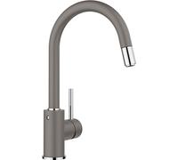BLANCO Mida-S | Kitchen Mixer tap in Vulcan Grey | High-Pressure | with Pull-Out Hose | Non-Return Valve | Ceramic Cartridge | Assured Water Quality & Water-Saving | [10.8x22.3x33.6 cm]