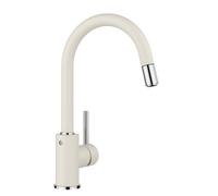 BLANCO Mida-S | Kitchen Mixer tap in Soft White | High-Pressure | with Pull-Out Hose | Non-Return Valve | Ceramic Cartridge | Assured Water Quality & Water-Saving | [10.8x22.3x33.6 cm]