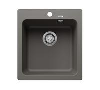 BLANCO NAYA 45 | SILGRANIT Sink in Volcano Grey | Installation Type: Inset Installation from Above | for 45 cm Wide Base cabinets | Spacious Bowl Volume | Easy-Care Surface | [46.5x51x21.2 cm]