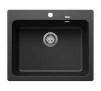 BLANCO NAYA 6 | SILGRANIT Sink in Anthracite | Installation Type: Inset Installation from Above | for 60 cm Wide Base cabinets | Spacious Bowl Volume | Easy-Care Surface | [61.5x51x21.2 cm]