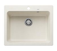 BLANCO NAYA 6 | SILGRANIT Sink in Soft White | Installation Type: Inset Installation from Above | for 60 cm Wide Base cabinets | Spacious Bowl Volume | Easy-Care Surface | [61.5x51x21.2 cm]