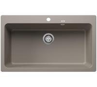 BLANCO NAYA XL 9 | SILGRANIT Sink in Tartufo | Installation Type: Inset Installation from Above | for 90 cm Wide Base cabinets | Spacious Bowl Volume | Easy-Care Surface | [86x51x23.2 cm]
