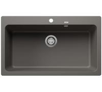 BLANCO NAYA XL 9 | SILGRANIT Sink in Volcano Grey | Installation Type: Inset Installation from Above | for 90 cm Wide Base cabinets | Spacious Bowl Volume | Easy-Care Surface | [86x51x23.2 cm]