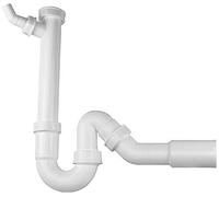 BLANCO Siphon 1.5'' x 50 mm (Outlet Ø 40 or 50 mm) | Siphon 1 1/2" with Adjustable Outlet and Dishwasher Connection | Outlet Ø 40 or 50 mm | 1½ Bowls