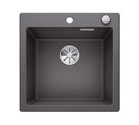 BLANCO Pleon 5 Granite Sink Made of Silgranit Rock Grey Installation Type: Installation from Top for 50 cm-Wide Base Cabinets Maximum Volume Thanks to Extra Deep Basin