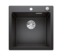 BLANCO PLEON 5 | SILGRANIT Sink in Anthracite | Installation Type: Inset Installation from Above | for 50 cm Wide Base cabinets | Maximum Volume Thanks to The Extra-deep Bowl | [51.5x51x23.2 cm]