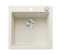 BLANCO PLEON 5 | SILGRANIT Sink in Soft White | Installation Type: Inset Installation from Above | for 50 cm Wide Base cabinets | Maximum Volume Thanks to the Extra-deep Bowl | [51.5x51x23.2 cm]