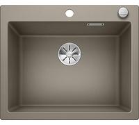 BLANCO PLEON 6 | SILGRANIT Sink in Tartufo | Installation Type: Inset Installation from Above | for 60 cm Wide Base cabinets | Maximum Volume Thanks to The Extra-deep Bowl | [61.5x51x23.2 cm]