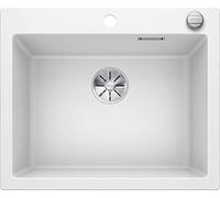 BLANCO PLEON 6 | SILGRANIT Sink in White | Installation Type: Inset Installation from Above | for 60 cm Wide Base cabinets | Maximum Volume Thanks to The Extra-deep Bowl | [61.5x51x23.2 cm]