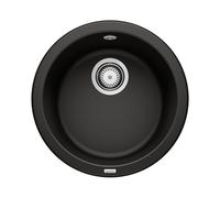 BLANCO Rondo | SILGRANIT Sink in Black | Installation Type: Inset Installation from Above | for 45 cm Wide Base cabinets | The Round, Individual Solution for Small Kitchens | Ø 45 cm