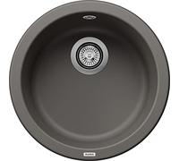 BLANCO Rondo | SILGRANIT Sink in Volcano Grey | Installation Type: Inset Installation from Above | for 45 cm Wide Base cabinets | The Round, Individual Solution for Small Kitchens | Ø 45 cm
