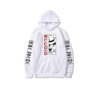 (Blanco, S) One Piece Straw Hat Luffy Hoodie Fleece Jacket Sweatshirt for Men and Women