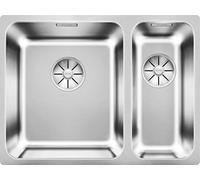 BLANCO Solis 340/180-IF Stainless Steel Sink, Installation Type: from Top and Flush Basin, Left Main Basin, for 60 cm Wide Base Cabinets, Resistant to Scratches