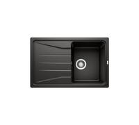 BLANCO SONA 45 S | SILGRANIT Granite Sink in Black | Installation Type: Inset Installation from Above | Reversible | for 45 cm Wide Base cabinets | Large Bowl | Easy-Care Surface | [78x50x20.2 cm]