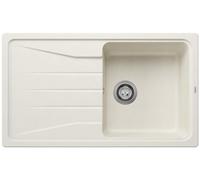 BLANCO SONA 5 S Silgranit Soft White Installation Type: Installation from Top Reversible Without Drain Remote Control 50 cm Base Cabinet Large Basin Easy-to-Clean Surface