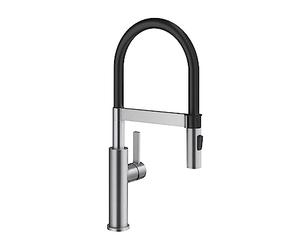 BLANCO SONEA-S Flexo | Kitchen Mixer tap in Solid Stainless Steel | High-Pressure | with Pull-Out Hose | Switch from Clear Jet to Spray Jet | Assured Water Quality & Water-Saving | [10x23.8x47.6 cm]