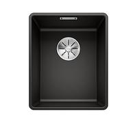 BLANCO SUBLINE 320-F | SILGRANIT Sink in Black | Installation Type: flushmount Installation | for 40 cm Wide Base cabinets | Spacious Bowl Volume | Easy-Care Surface | [34.7x42.7x20.2 cm]