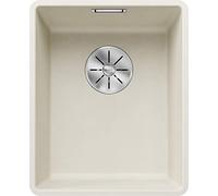 BLANCO SUBLINE 320-F | SILGRANIT Sink in Soft White | Installation Type: flushmount Installation | for 40 cm Wide Base cabinets | Spacious Bowl Volume | Easy-Care Surface | [34.7x42.7x20.2 cm]