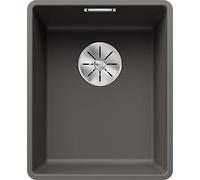 BLANCO SUBLINE 320-F | SILGRANIT Sink in Volcano Grey | Installation Type: flushmount Installation | for 40 cm Wide Base cabinets | Spacious Bowl Volume | Easy-Care Surface | [34.7x42.7x20.2 cm]