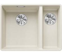 BLANCO SUBLINE 340/160-F Granite Sink Made of Silgranit Soft White Installation Type: Flush-Mounted Main Sink Left for 60 cm-Wide Base Cabinets One Cut-Out and Only Once Mounted