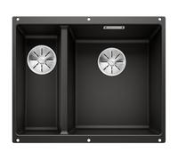 BLANCO SUBLINE 340/160-U Granite Sink Made of Silgranit Black Installation Type: Undermount Main Sink Right for 60 cm-Wide Base Cabinets One Cut-Out and Only Once Mounted